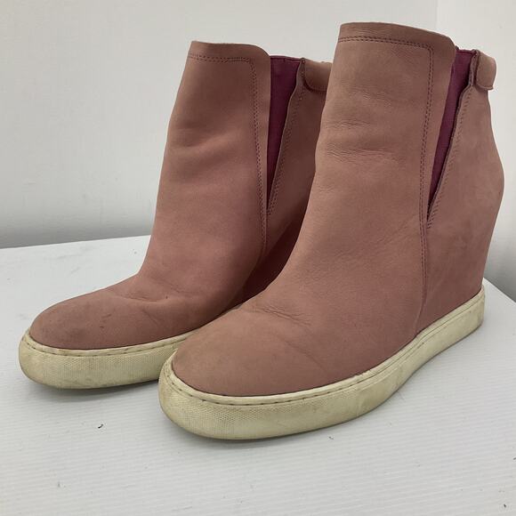 Kenneth Cole Women's Pink Leather Booties Hidden Wedge Size 9.5 - Preowned - Picture 2 of 7